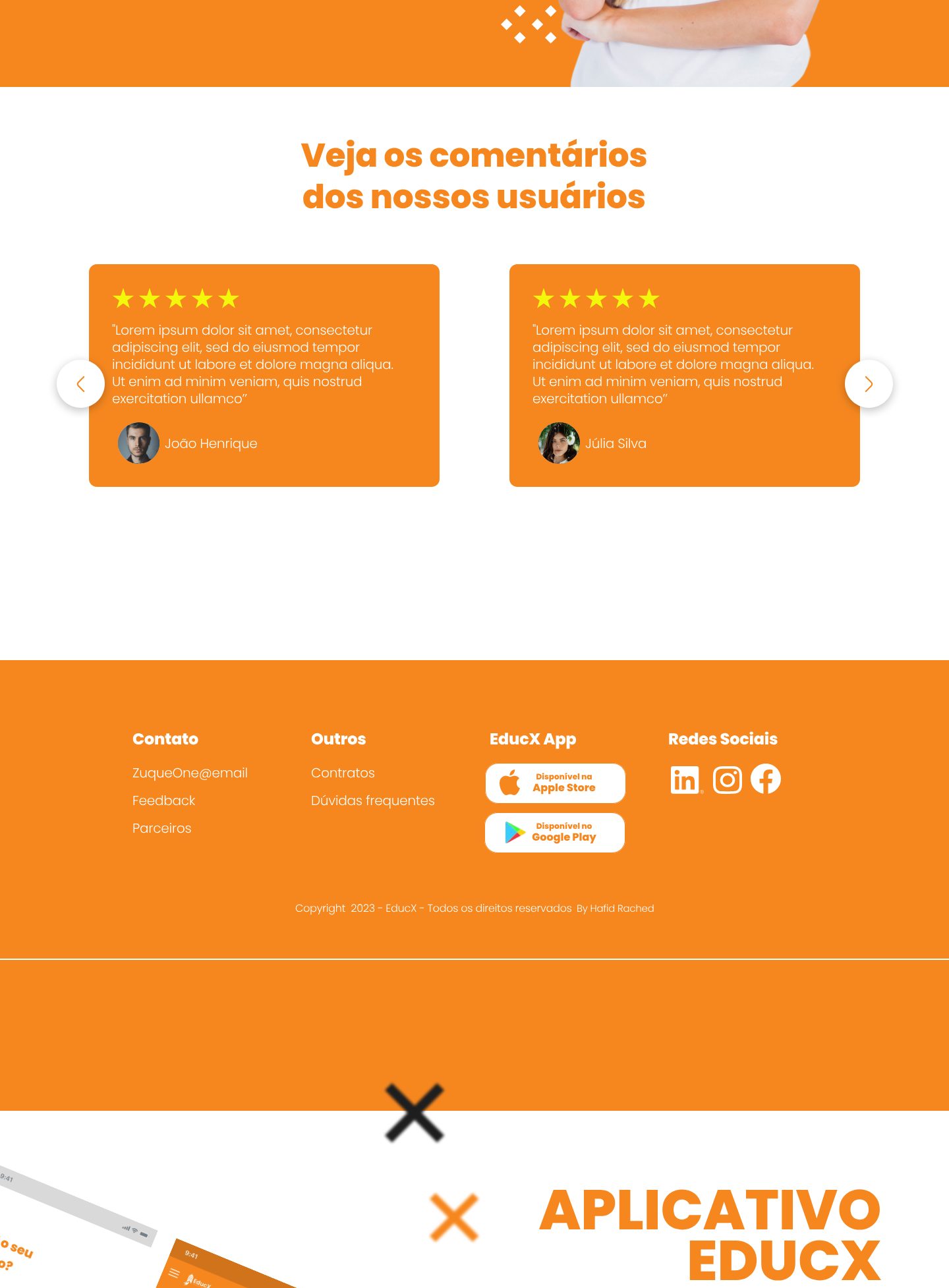 Landing page EducX, parte 3 de 7