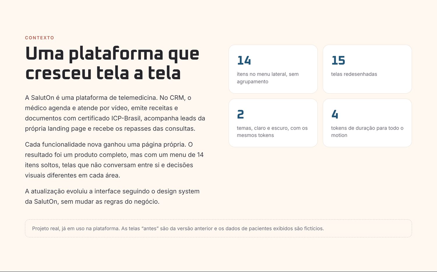 Redesign do CRM Saluton, parte 2 de 26